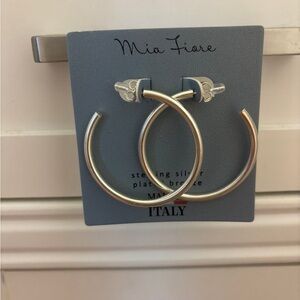 Mia Fiore Sterling Silver Plated Bronze Hoop Earrings